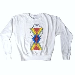 Spiritual Gangster Love Lives Here Crewneck Sweatshirt, White, Size Medium, NWOT
